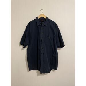 Union Line Men's Navy XL Work-Short Sleeve- Button-Up- Solid Color Shirt